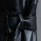 "ADORE" Synthetic leather docking belted maxi length flared skirt