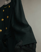 –SPECIAL– "CELINE" 80's Elegant belted double breasted long coat