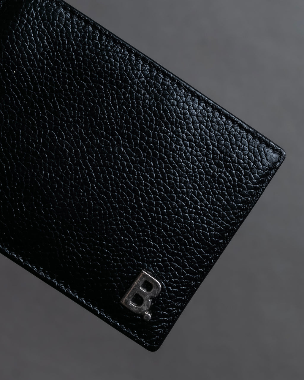 "BALENCIAGA" Logo motif money clip bi-fold wallet