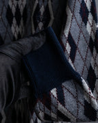 "COMME des GARCONS SHIRT × FRED PERRY" Argyle pattern box silhouette wool knit