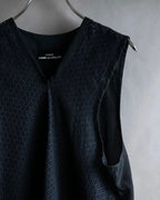 "tricot COMME des GARCONS" 96SS eyelet lace design patterned fabric switching vest