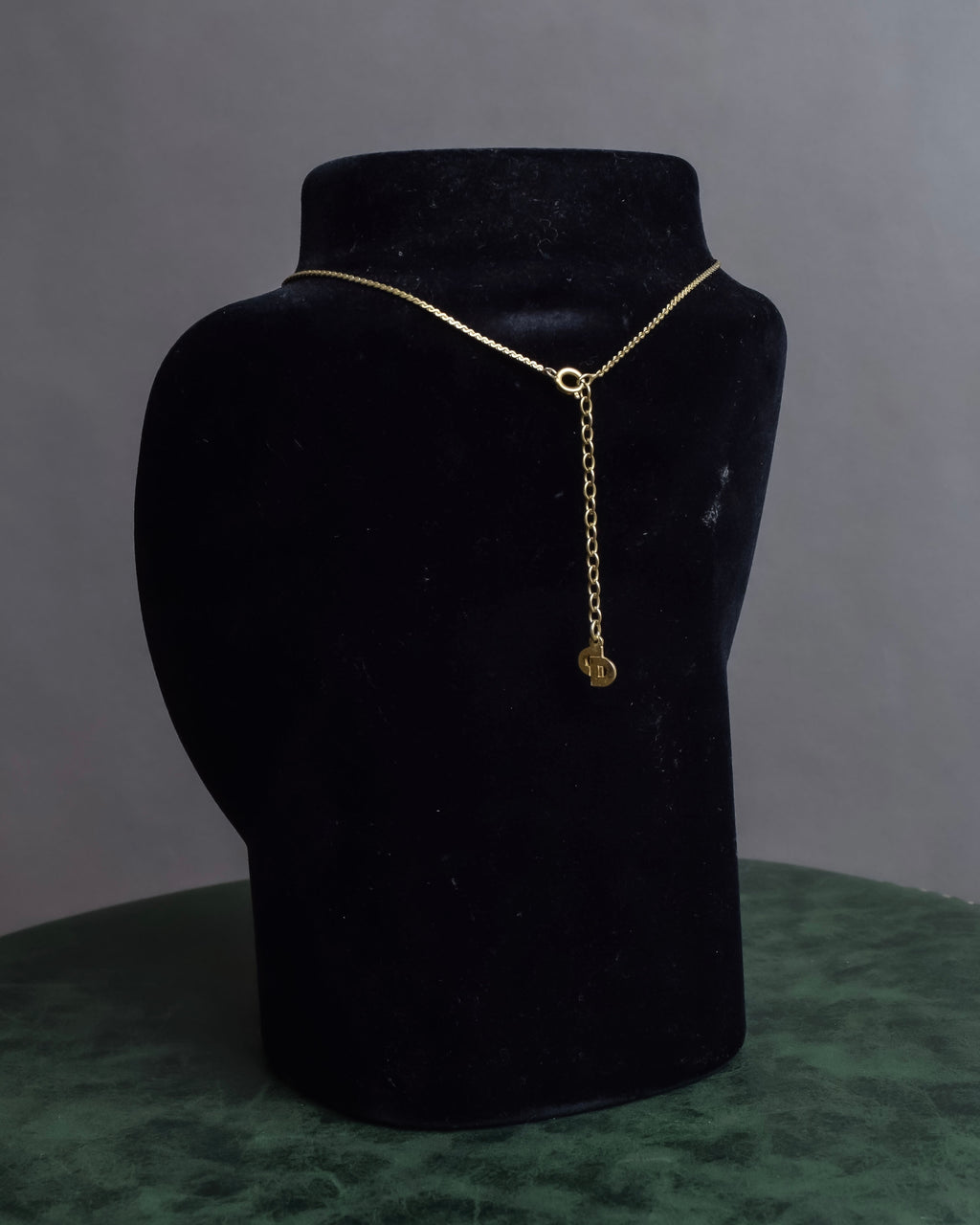 "Christian Dior" Teardrop garnet set gold necklace