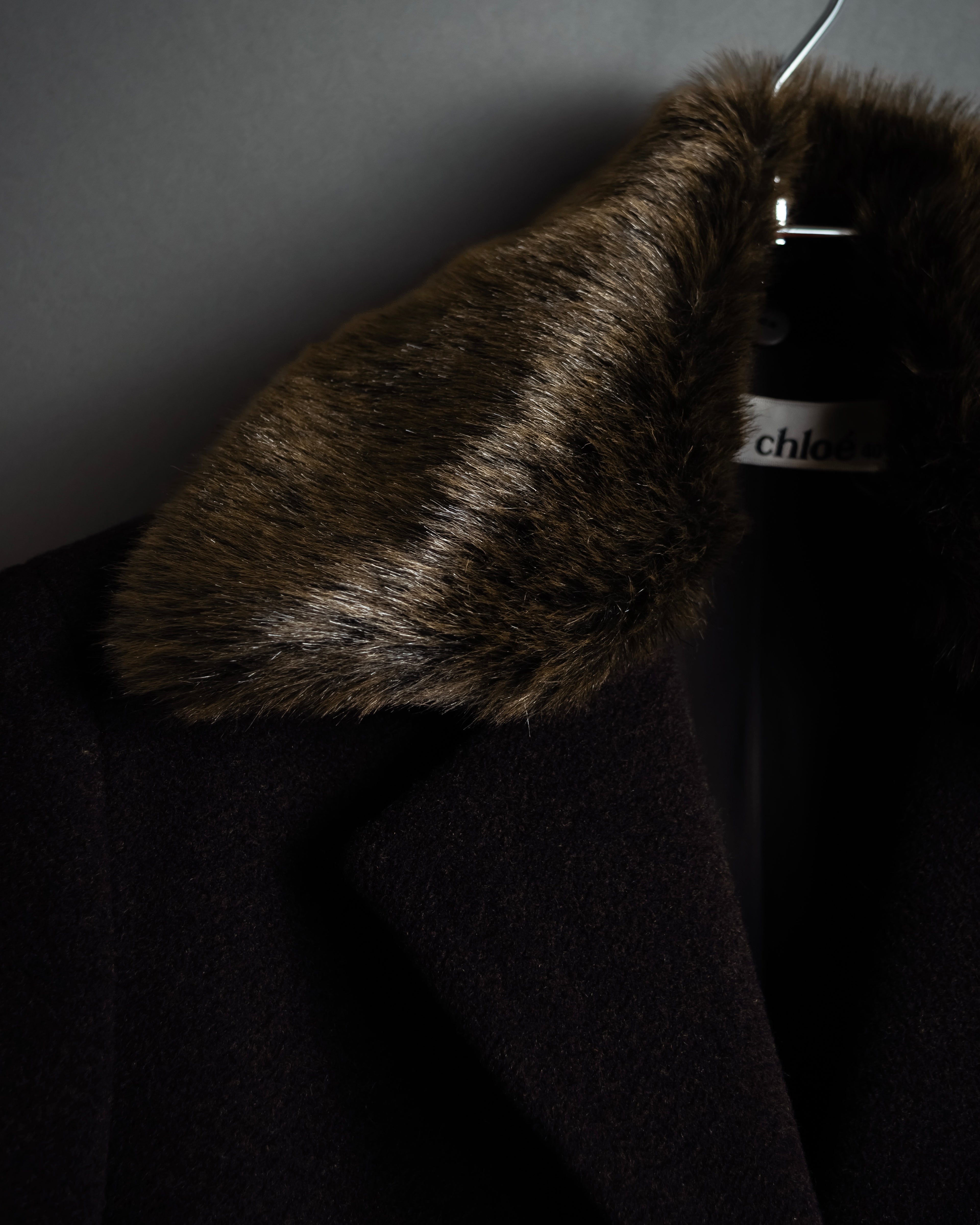 "miss Chloe" Fur collar switching design wool coat