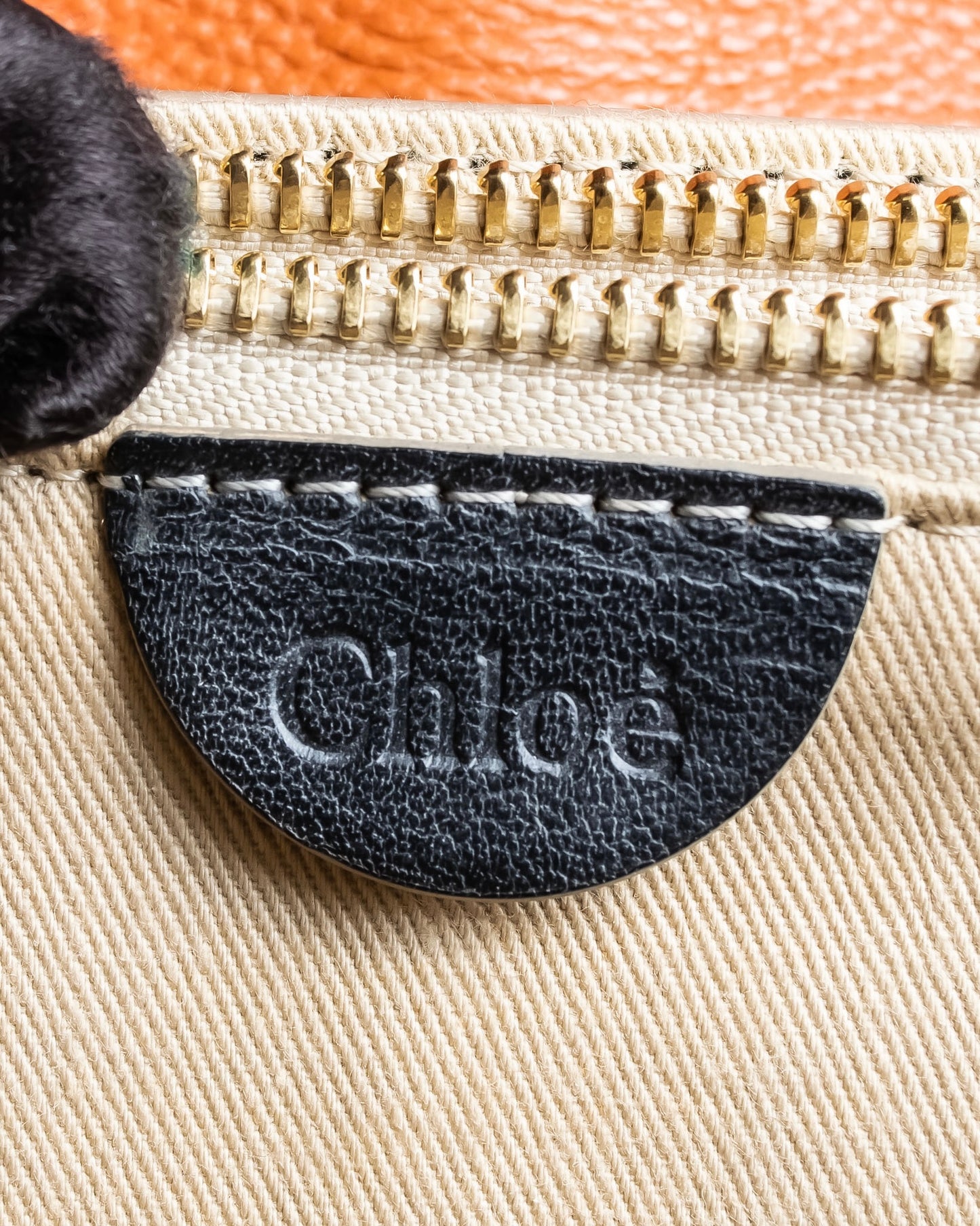 "Chloe" Leather & canvas combination design chain crossbody bag