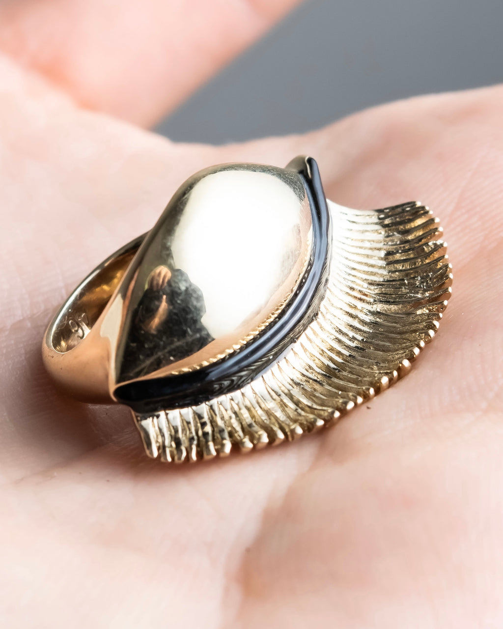 "Dior" Feather motif antique style ring