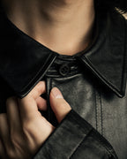 "DURBAN" Double zipper sheepskin leather coat