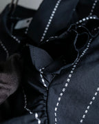 "MSGM" Frill design logo pinstripe pattern shirt