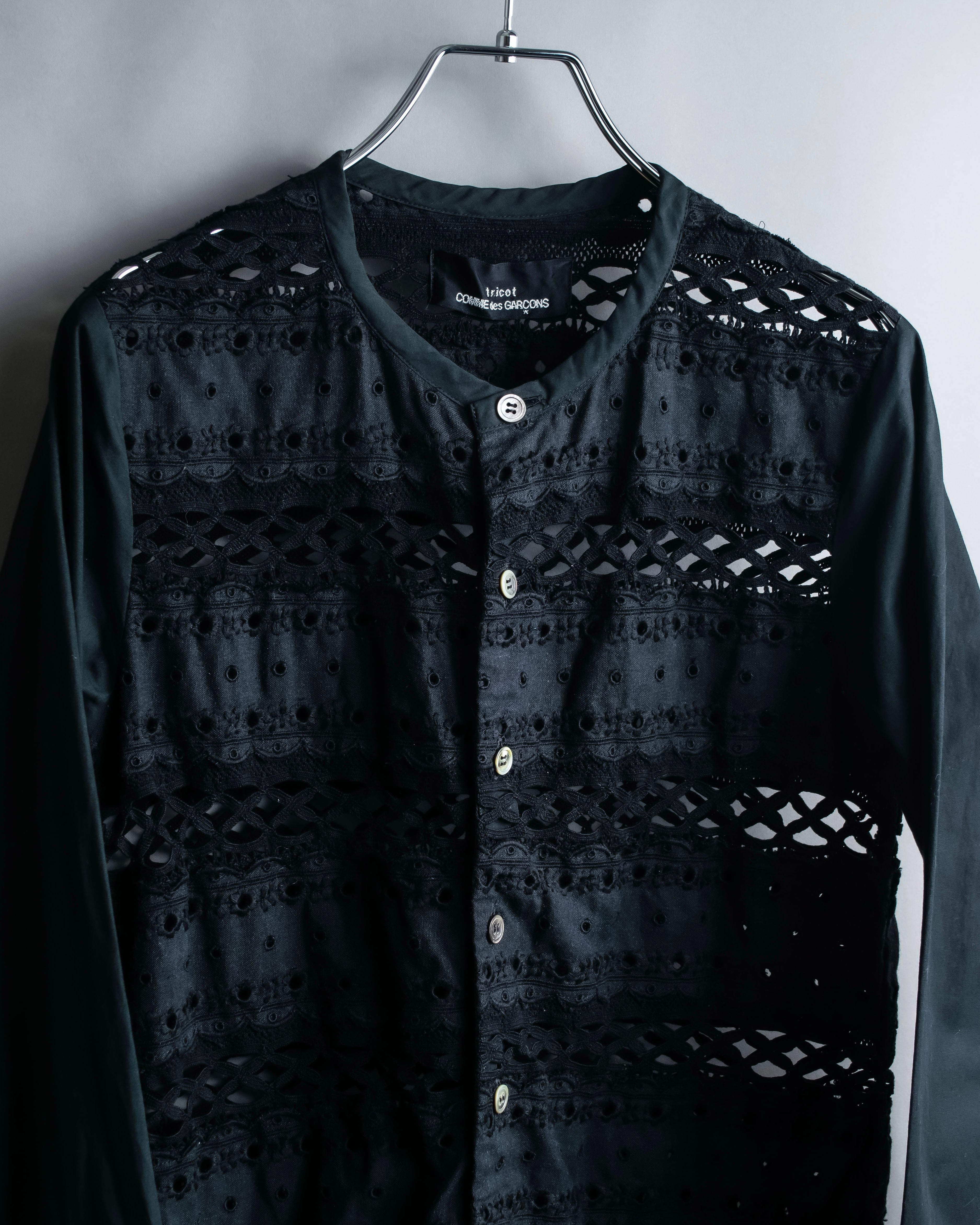 "tricot COMME desGARCONS" Playful fabric Feminine cotton cardigan