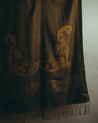 -SPECIAL- “LOEWE” 90’s-00’s Botanical anagram jacquard fringe stole