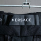 "VERSACE" Wide tapered silhouette no pleats slacks