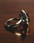 "Christian Dior" 70's-80's Emerald halo costume ring