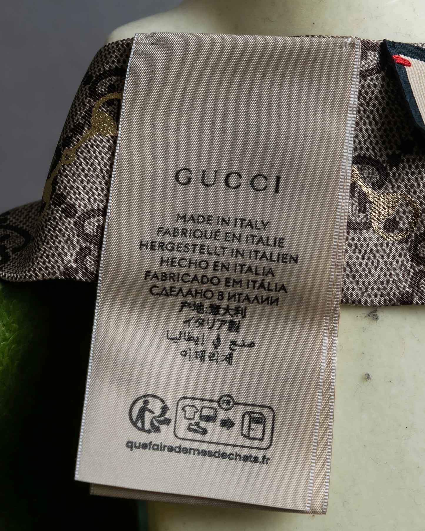 "GUCCI" GG Monogram silk twilly scarf