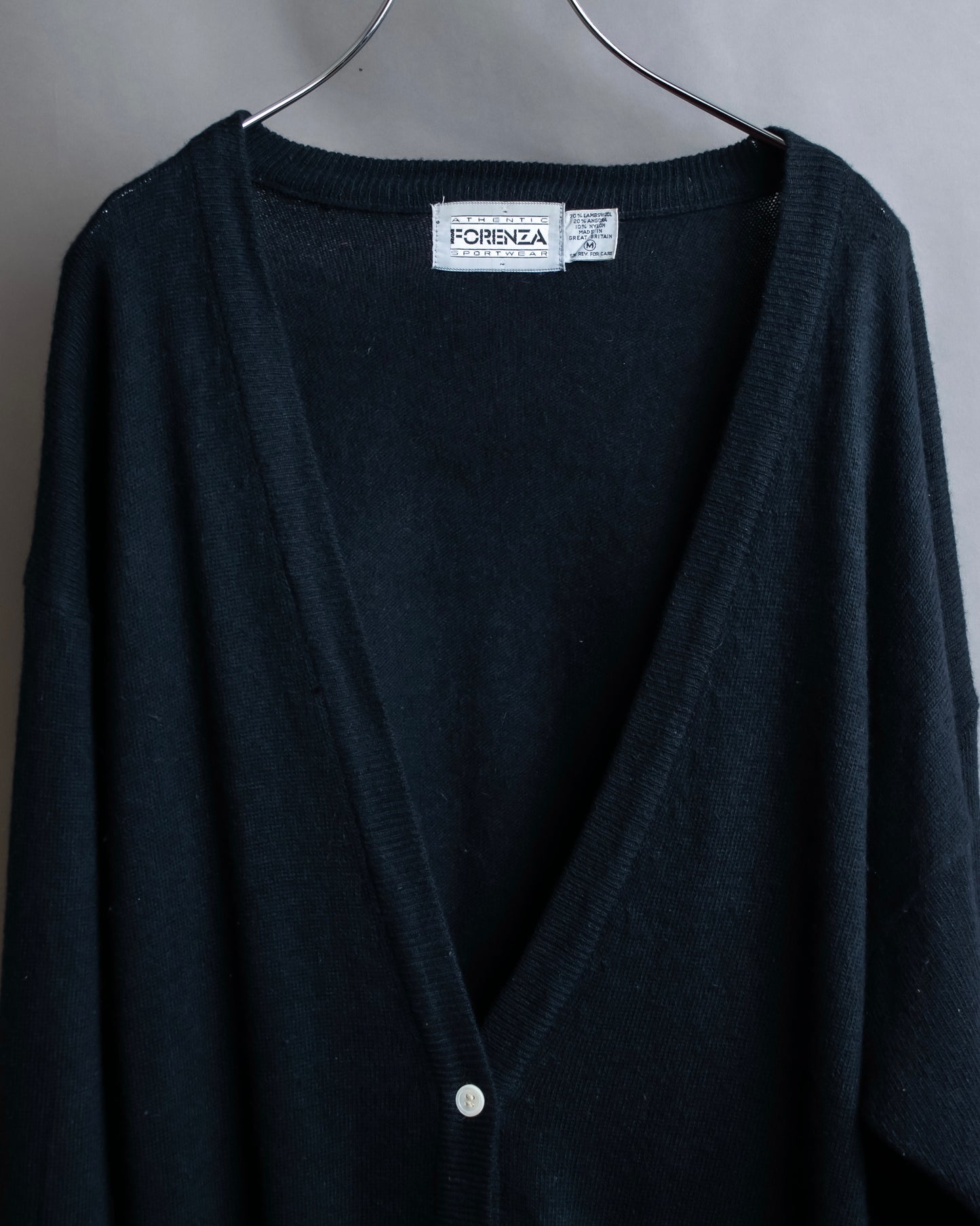 "Vintage deep V-neck long cardigan"