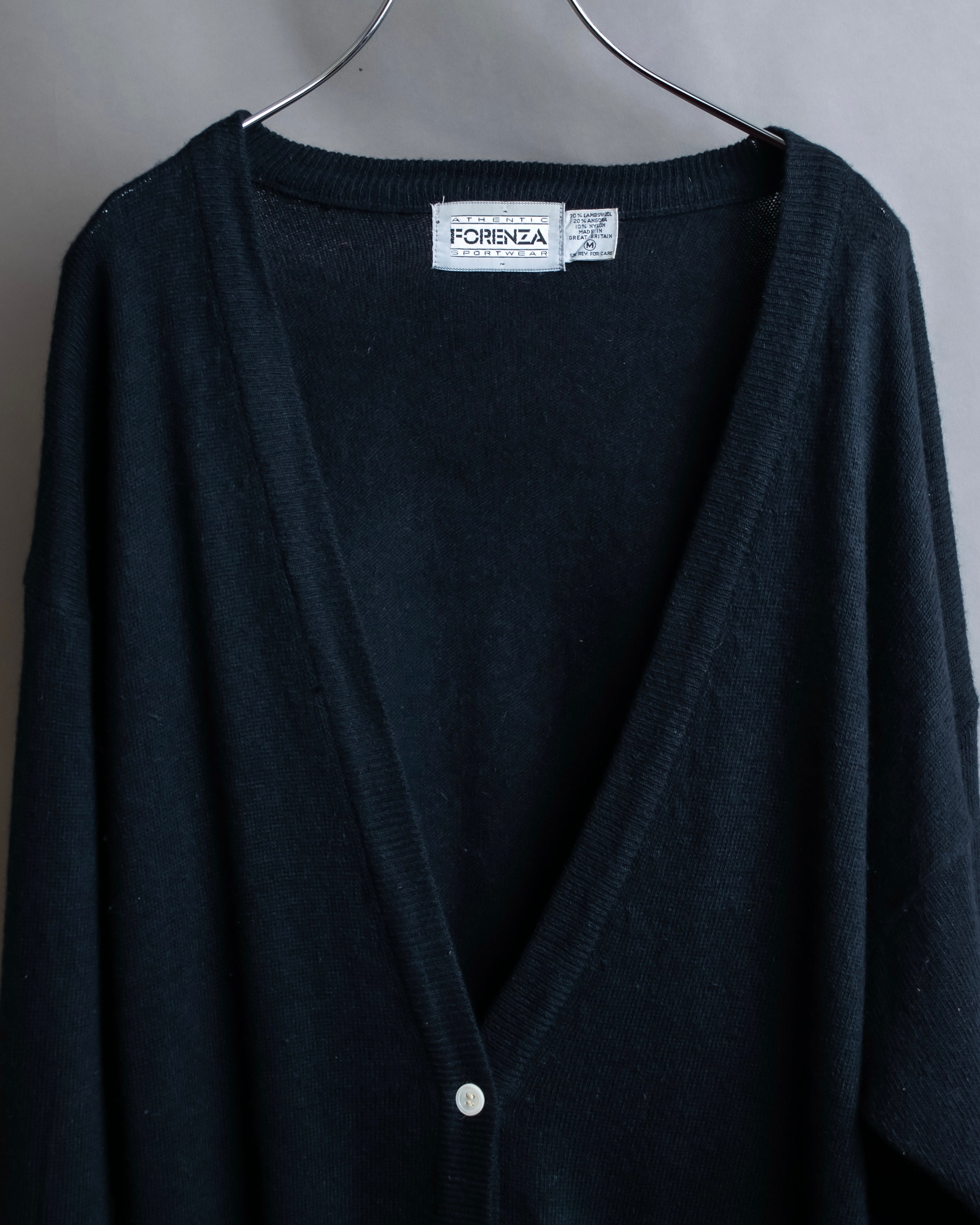 "Vintage deep V-neck long cardigan"