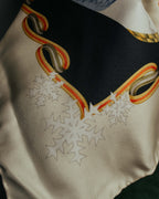 "Salvatore Ferragamo" 90's-00's Vintage arctic fauna and scrolling ribbon silk scarf