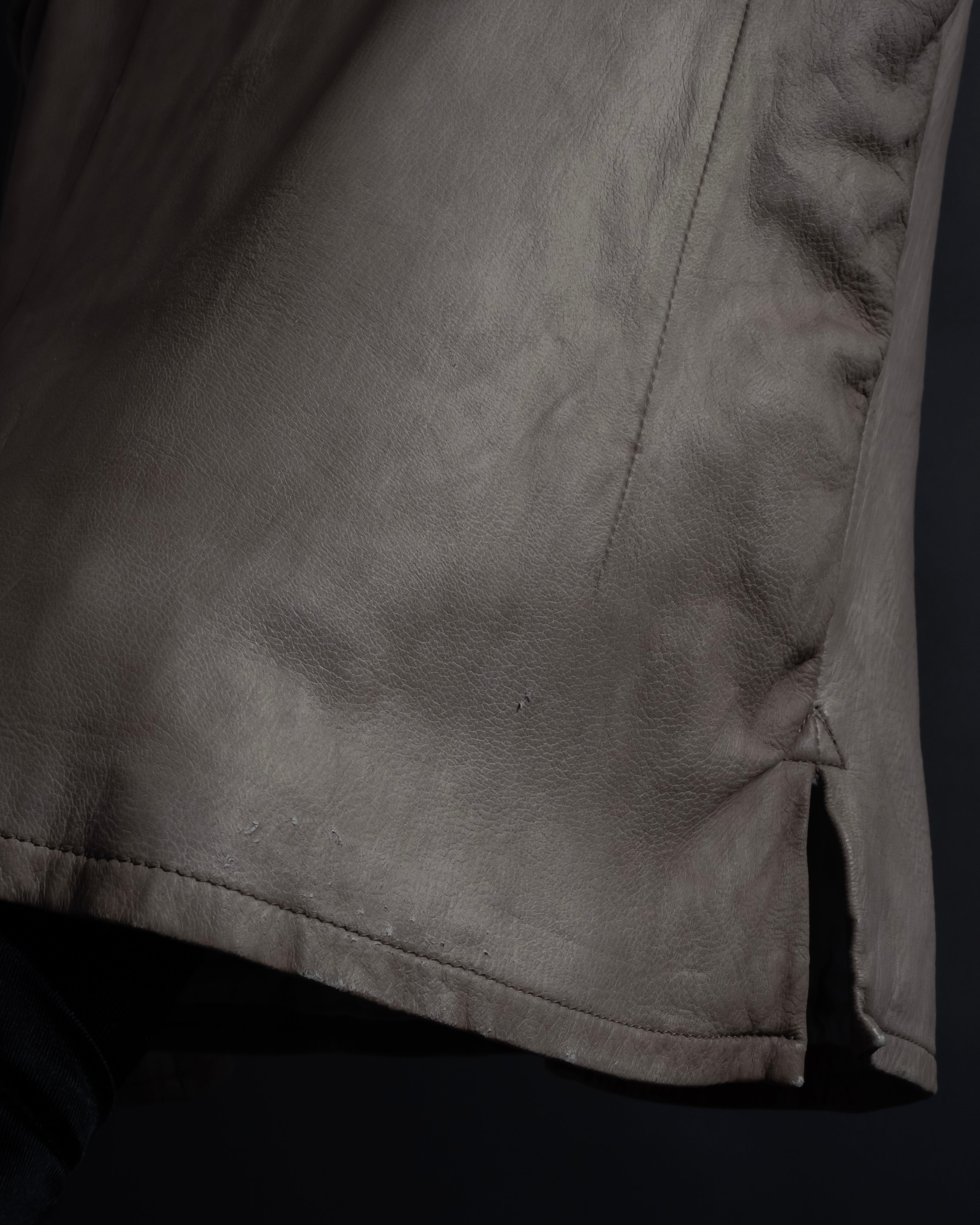 "ISAMU KATAYAMA" Dart-shaped deer leather shirt jacket