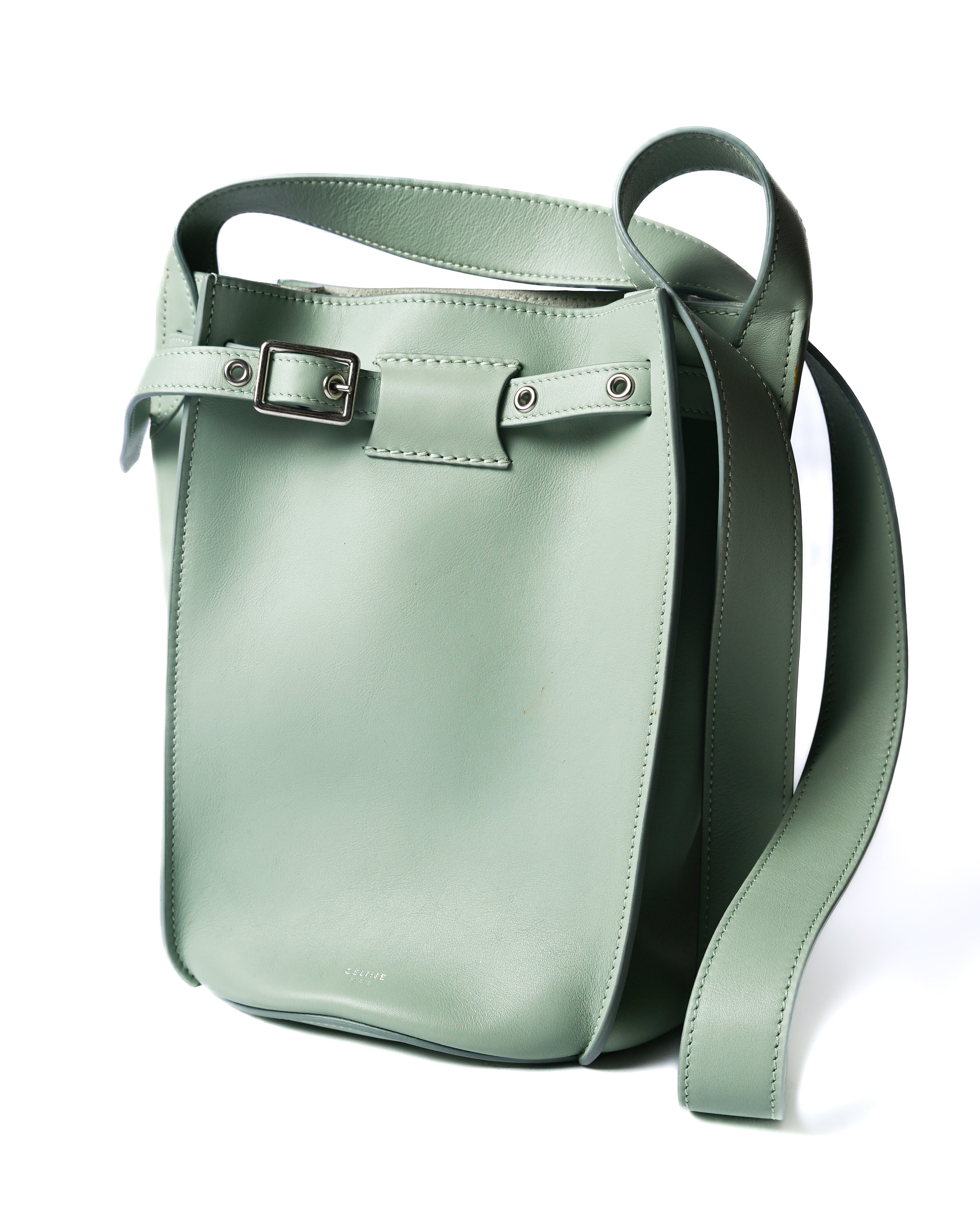CÉLINE by Phoebe Philo/ “Big Bag Bucket” One Shoulder Bag Pale Green