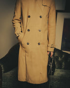 –SPECIAL– “Maison Martin Margiela” 2012AW Leather trench coat with Line 4 printed lining