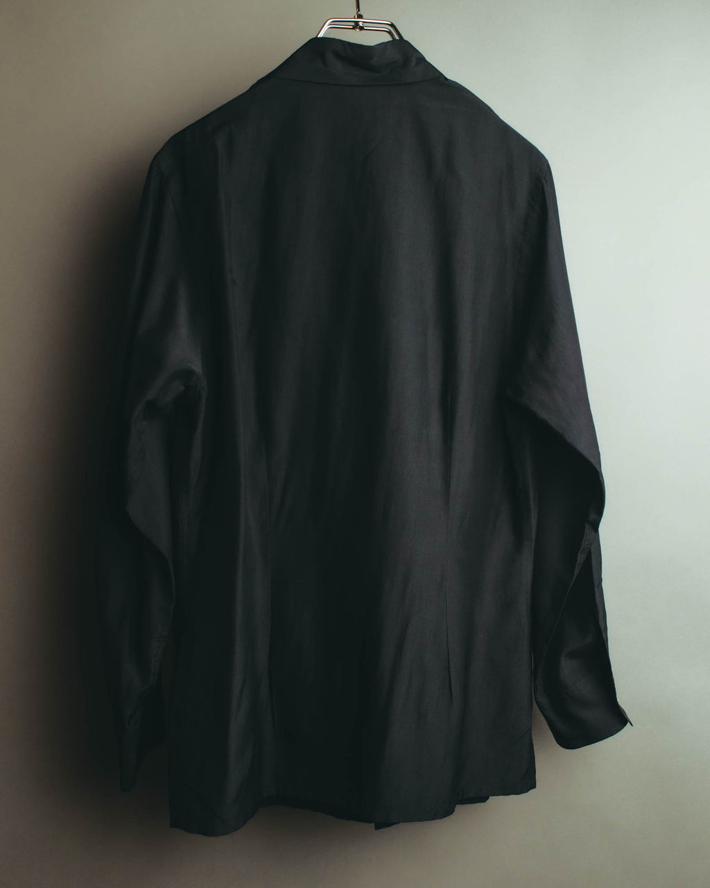 “COMME des GARCONS” Late 80’s-early 90’s silk tucked black shirt