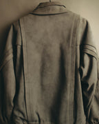 -SPECIAL- “LOEWE” 80’s-early 90’s Taupe suede leather blouson jacket