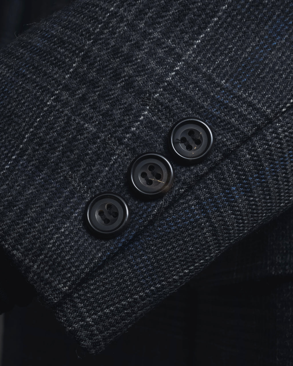 "BALENCIAGA" 90’s Cashmere blend glen check double-breasted blazer