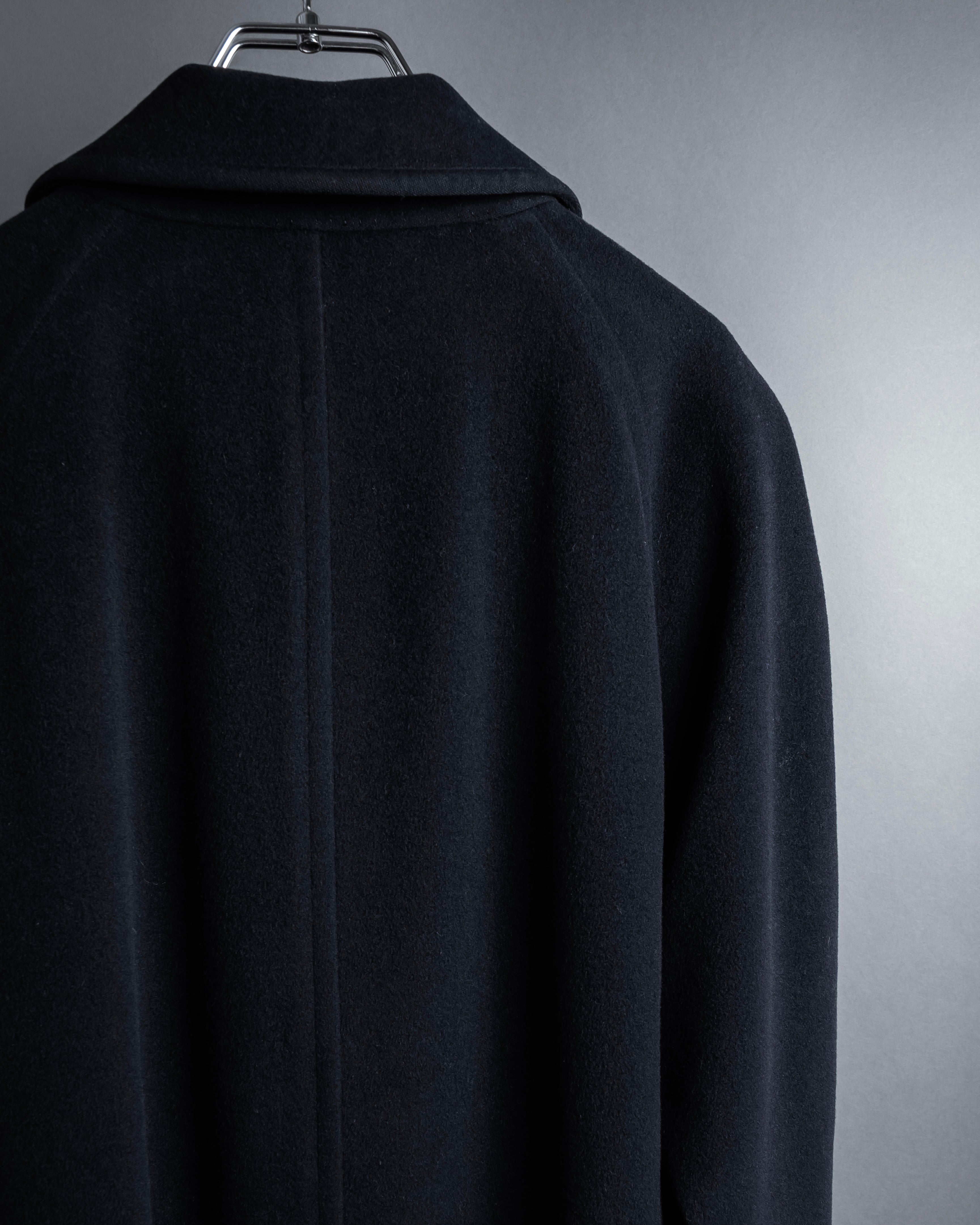 "BURBERRYS" High density wool stand collar coat