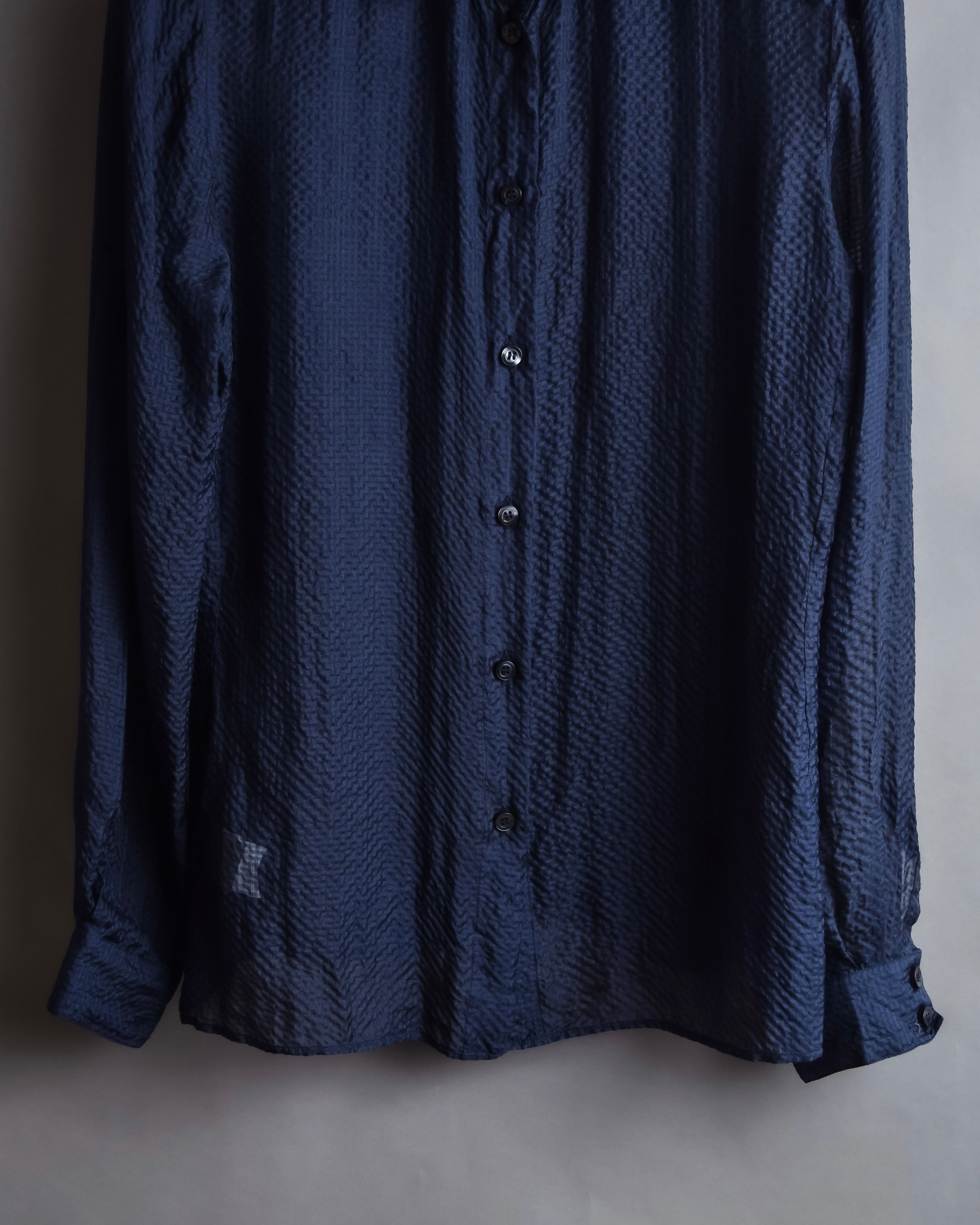 "GIORGIO ARMANI" Jacquard navy color shirt