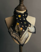 “Christian Dior” 90’s-00’s Romantic dot floral handkerchief scarf