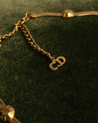 "Christian Dior" 90's-00's Fluted gold tone chain anklet