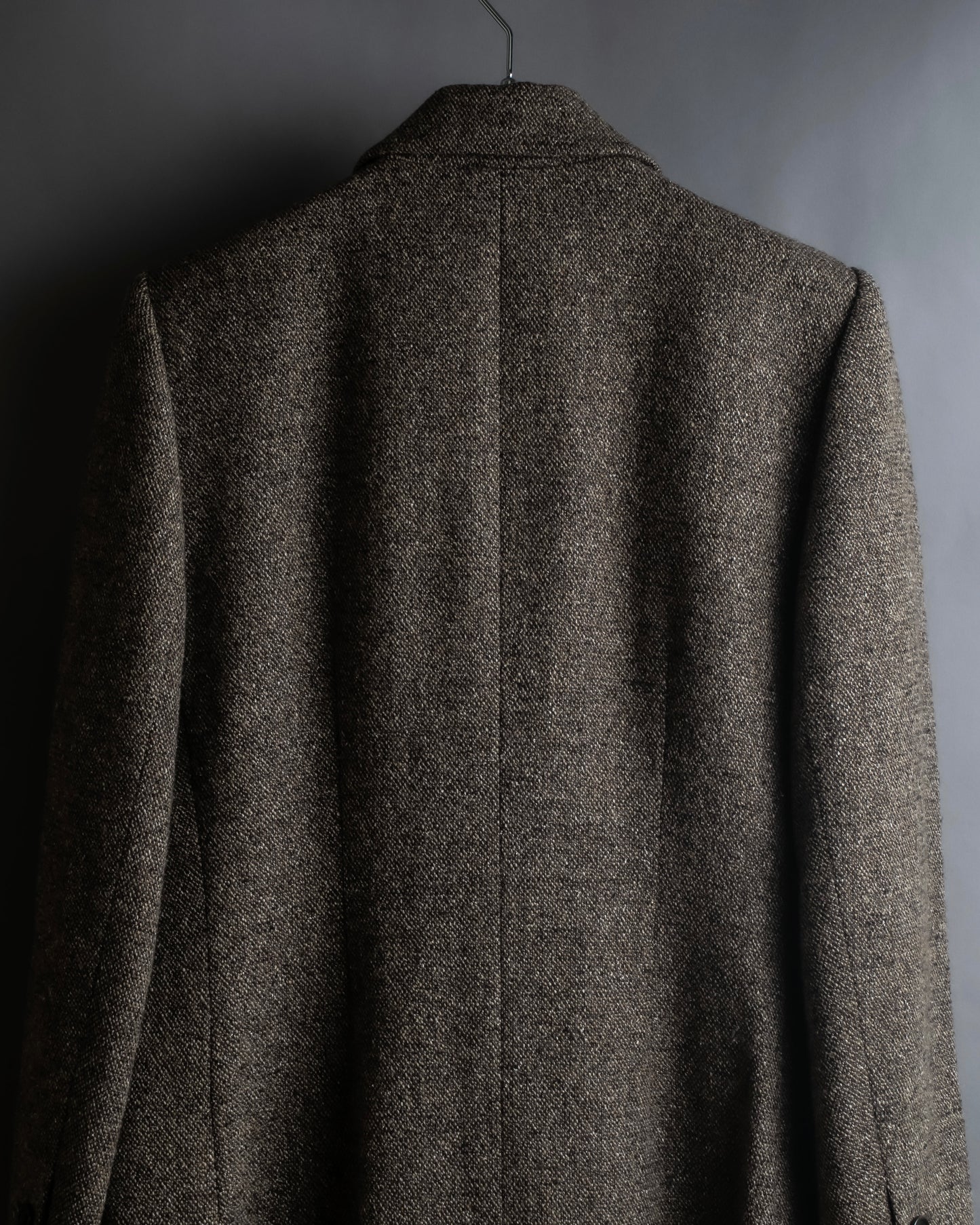 "Yves Saint Laurent Rive Gauche"
Fly front tweed chester coat