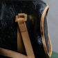 "YVES SAINT LAURENT" Logo engraved bicolor leather boston bag