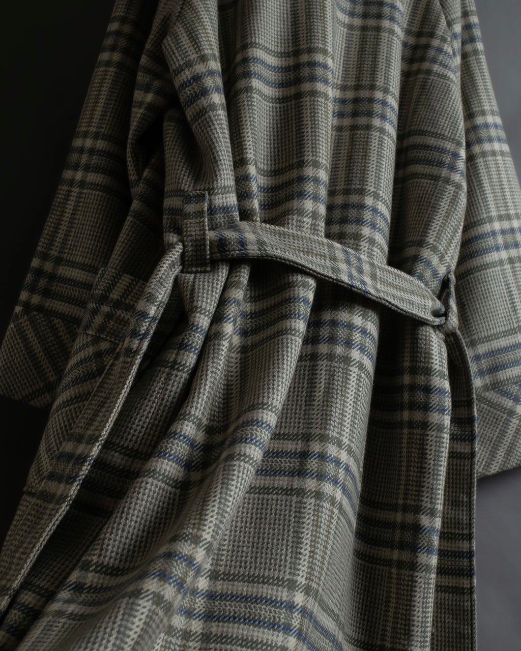 "PIERRE BALMAIN" Glen check belted gown coat