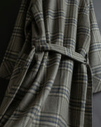 "PIERRE BALMAIN" Glen check belted gown coat