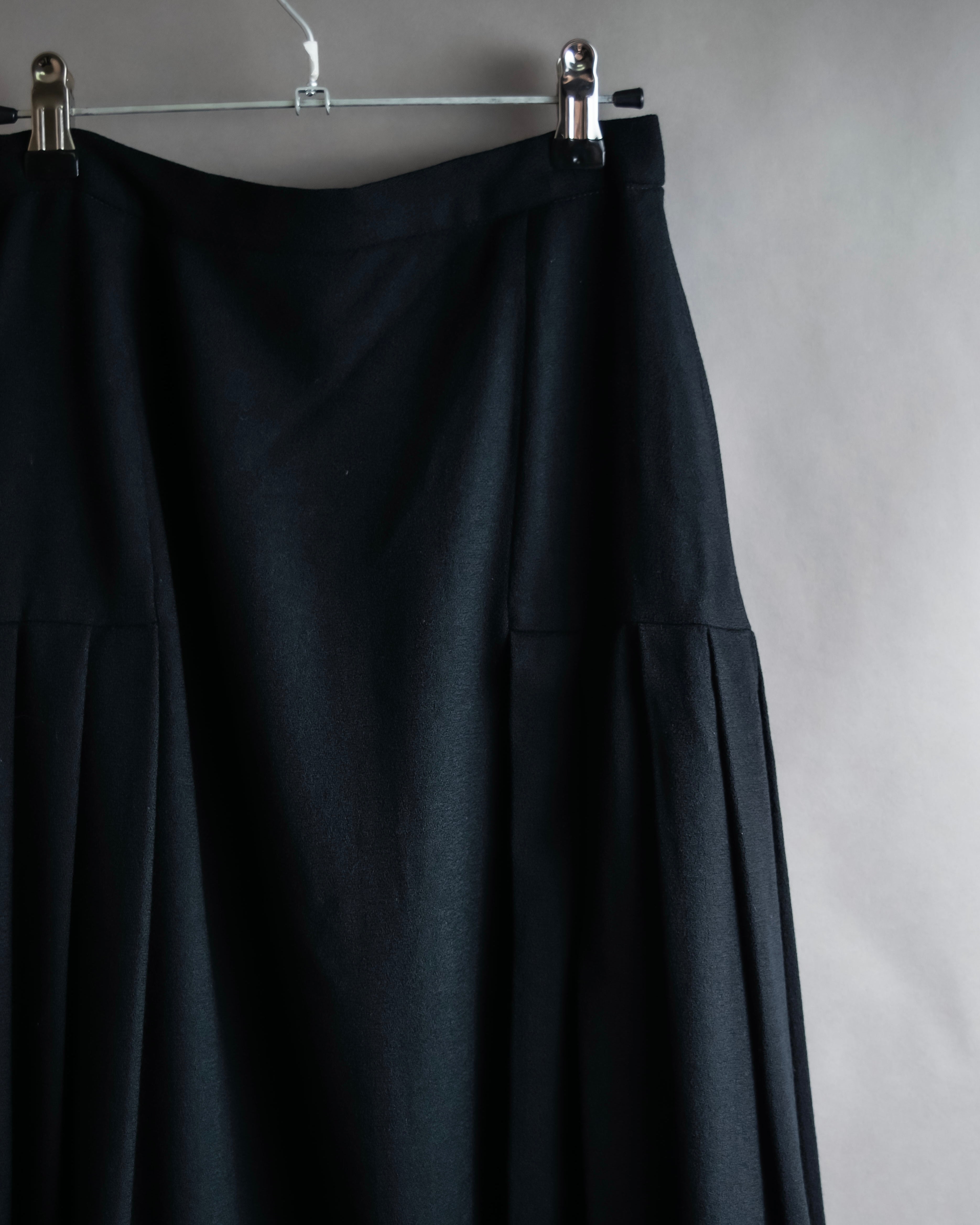 "Christian Dior" Wool draped pleated flared skirt