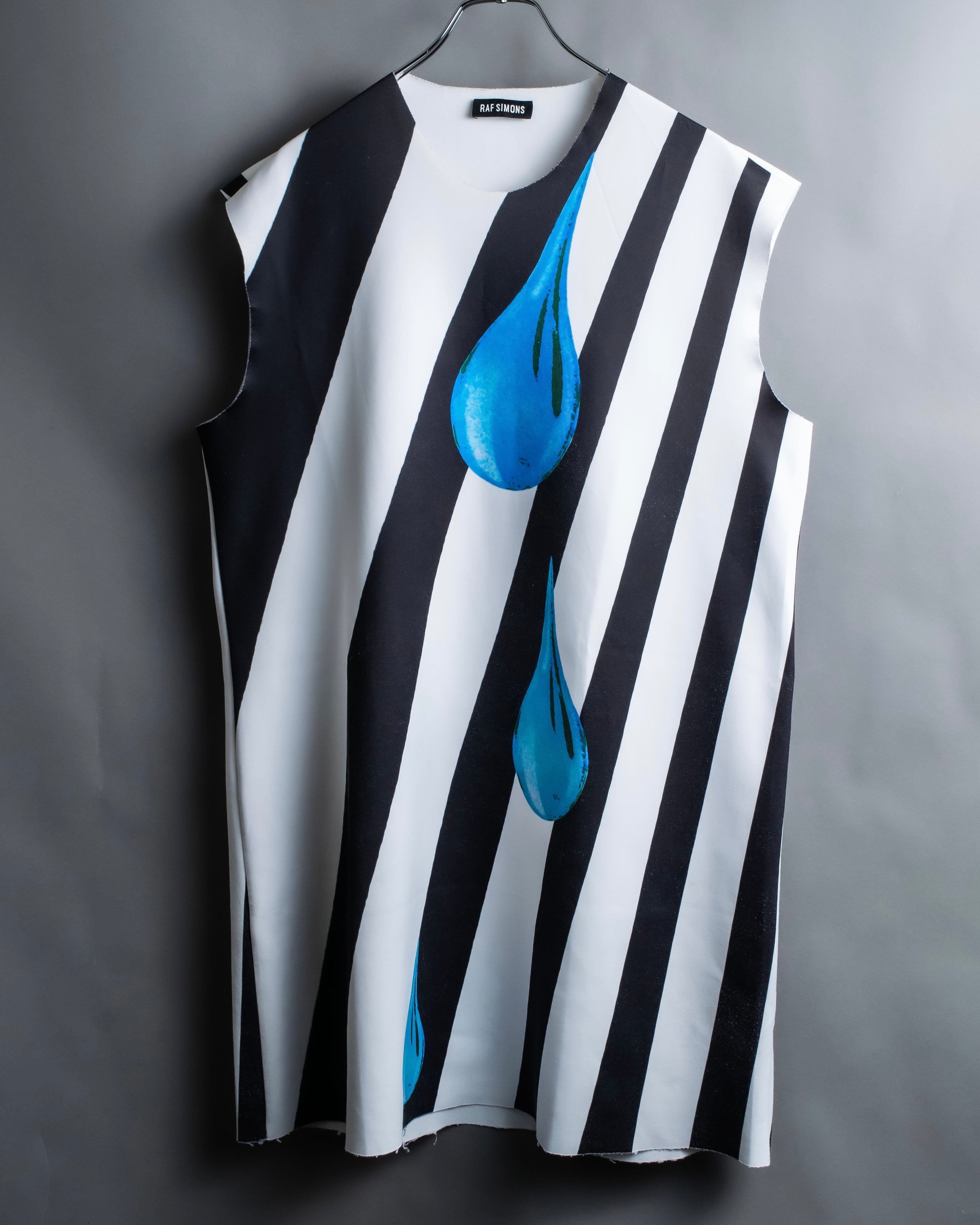 "RAF SIMONS" 14ss Neoprene graphic sleeveless T-shirt