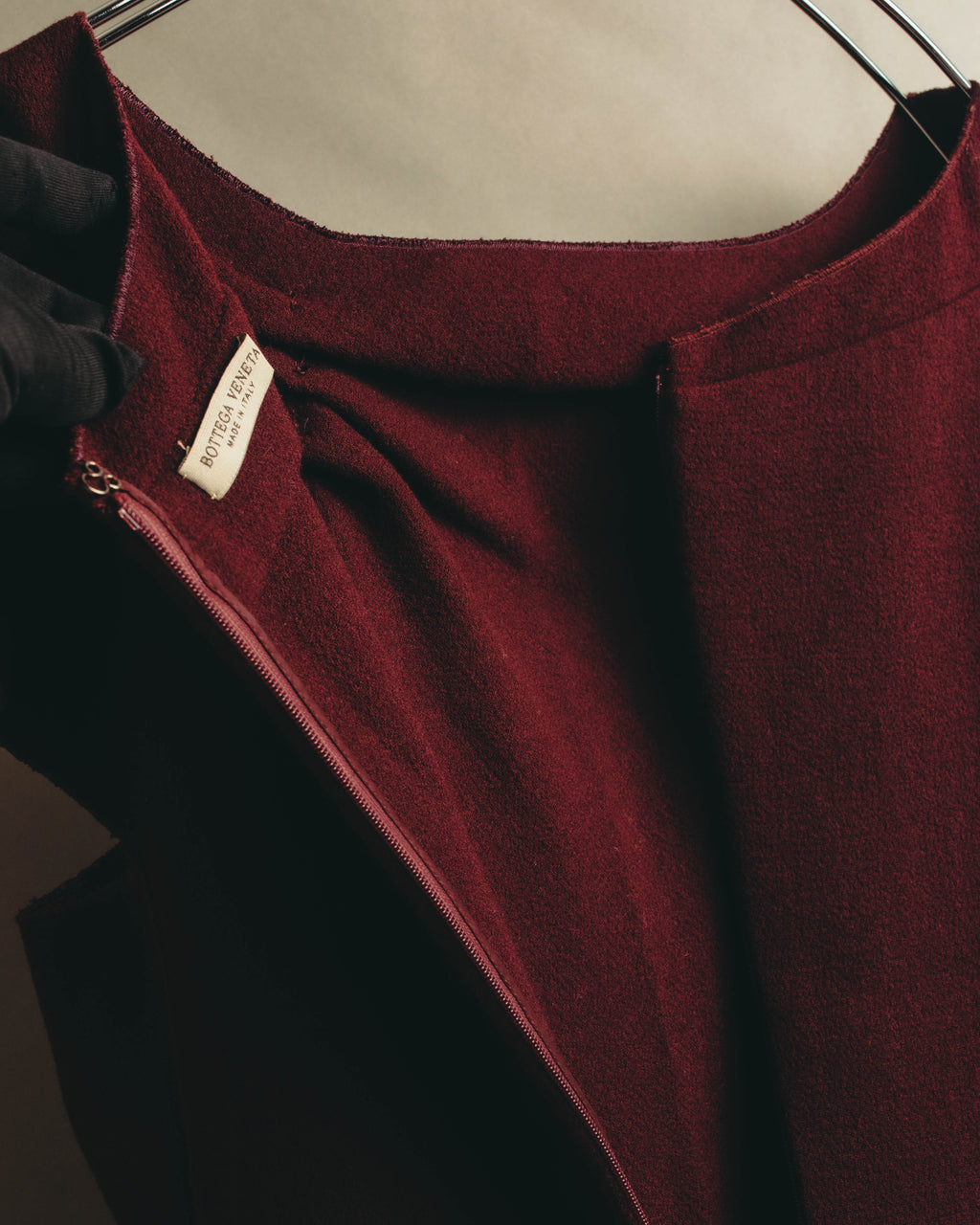 “BOTTEGA VENETA” 10’s Sculptural flutter sleeve wool dress