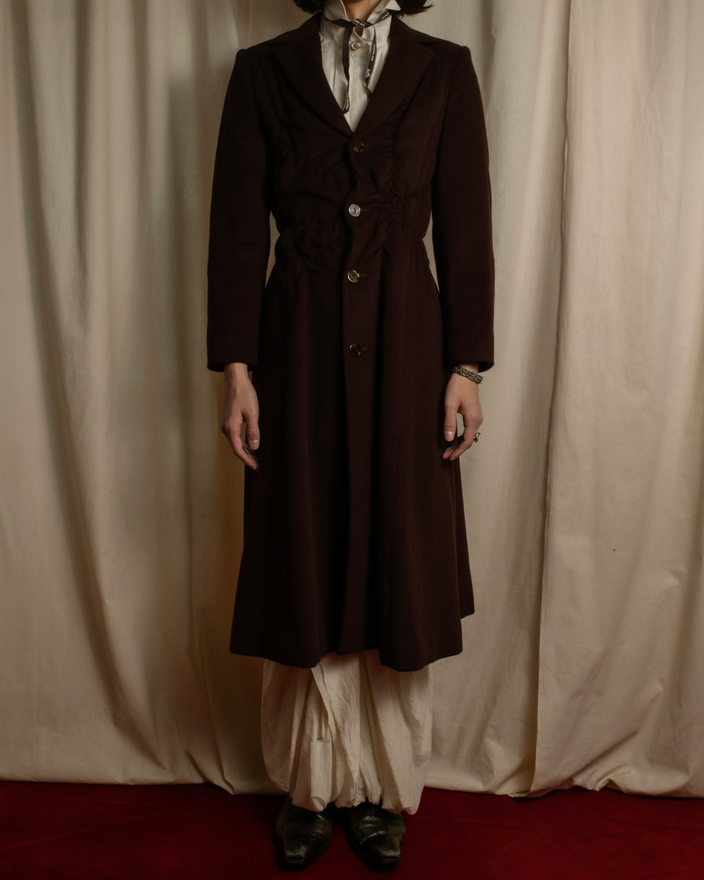 -SPECIAL- "JEAN PAUL GAULTIER"
 1990's-00's Gathered tuck shape design long coat