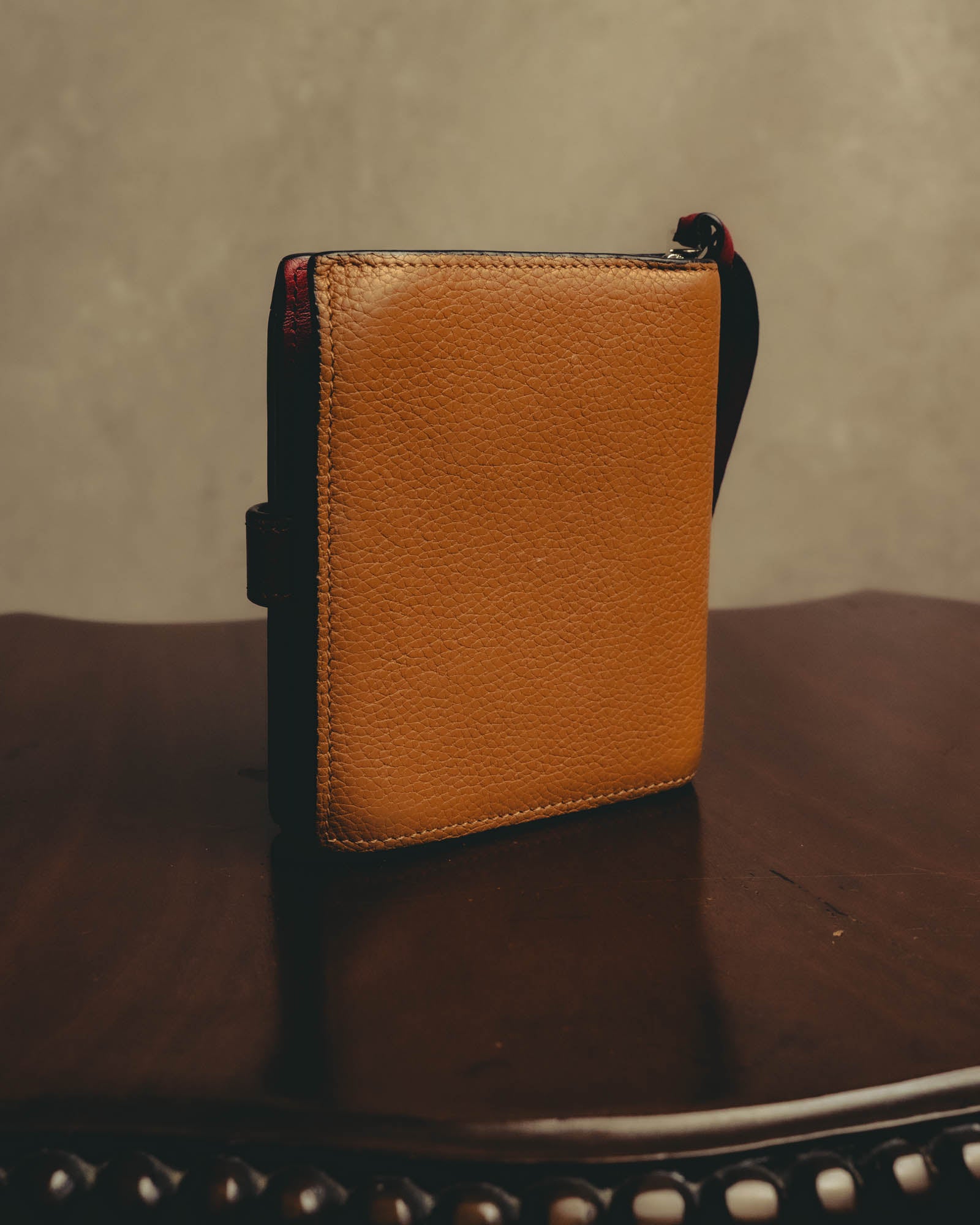 "LOEWE" 20's Bicolor small vertical leather wallet