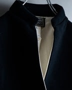 "GIANNI VERSACE couture" Collarless Luxury Wool Long Coat