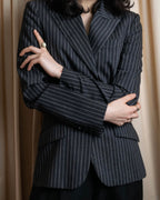 "Dolce & Gabbana" White striped shaped tailored jacket