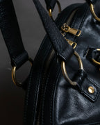"YVES SAINT LAURENT" Gold parts design Muse toe leather bag