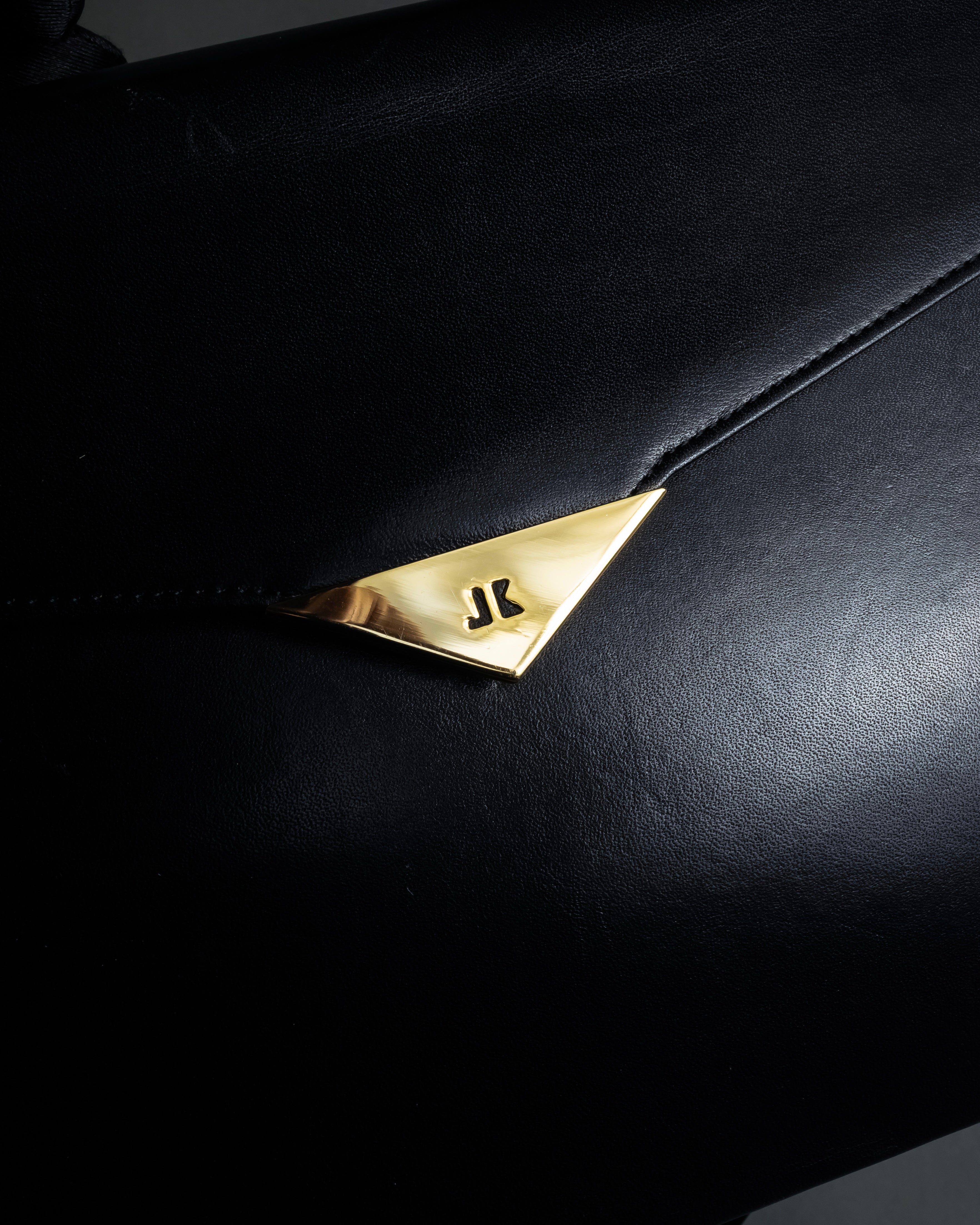 "JUNKO KOSHINO" Geometric motif design 2-way leather shoulder bag