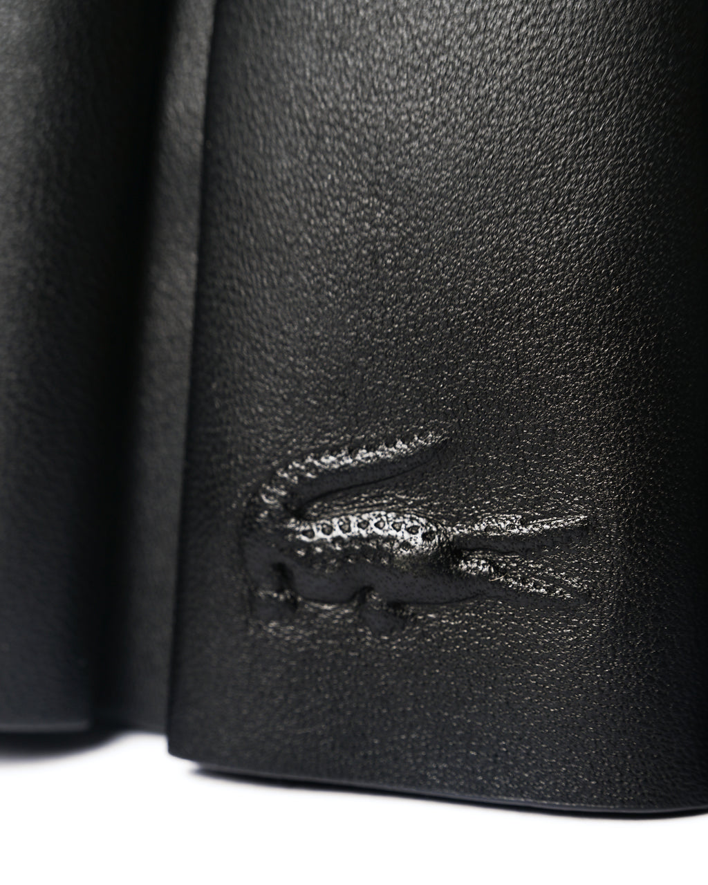 LACOSTE/ “Lenglen” Leather Pleated 2 Way Handbag Black