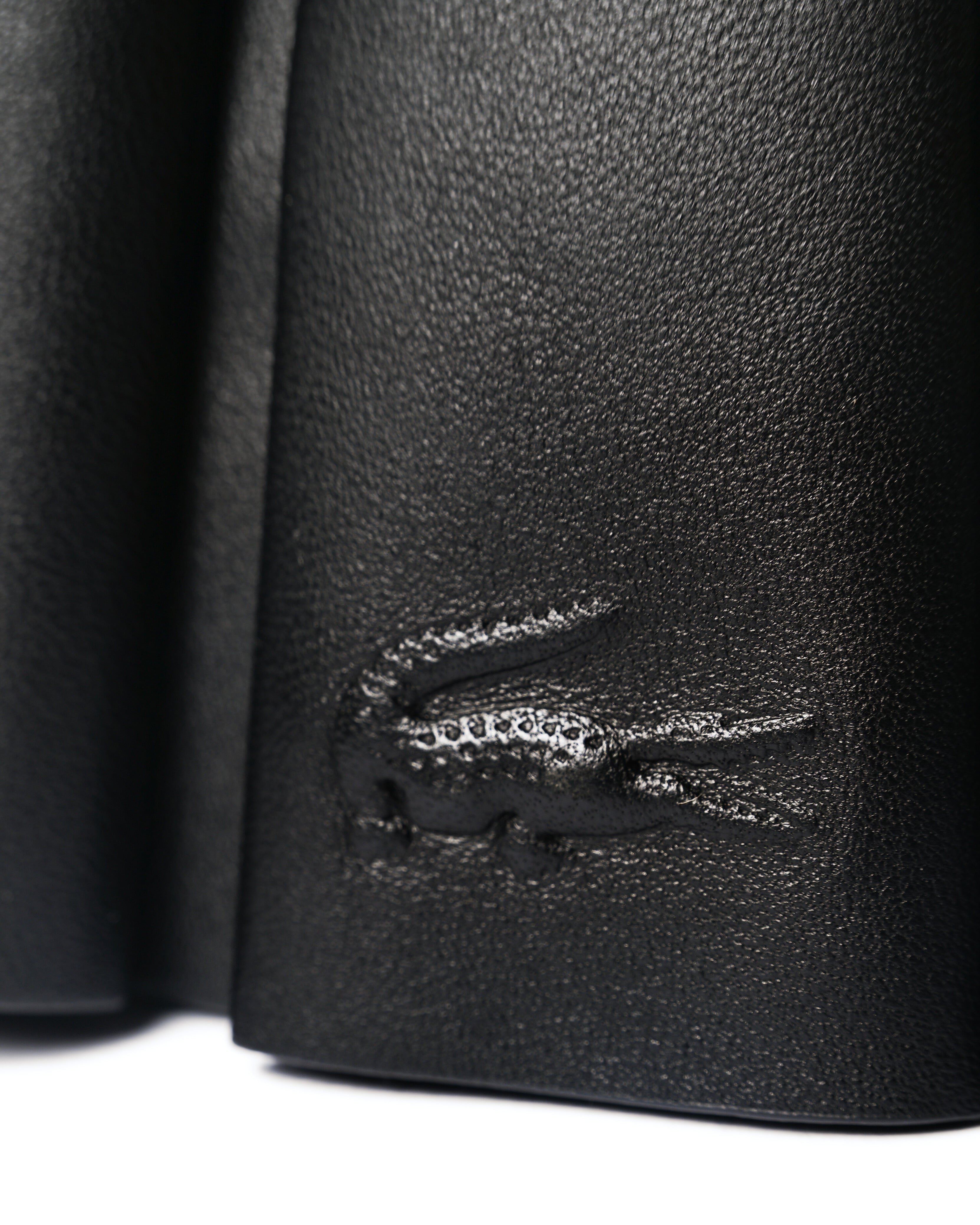 LACOSTE/ “Lenglen” Leather Pleated 2 Way Handbag Black