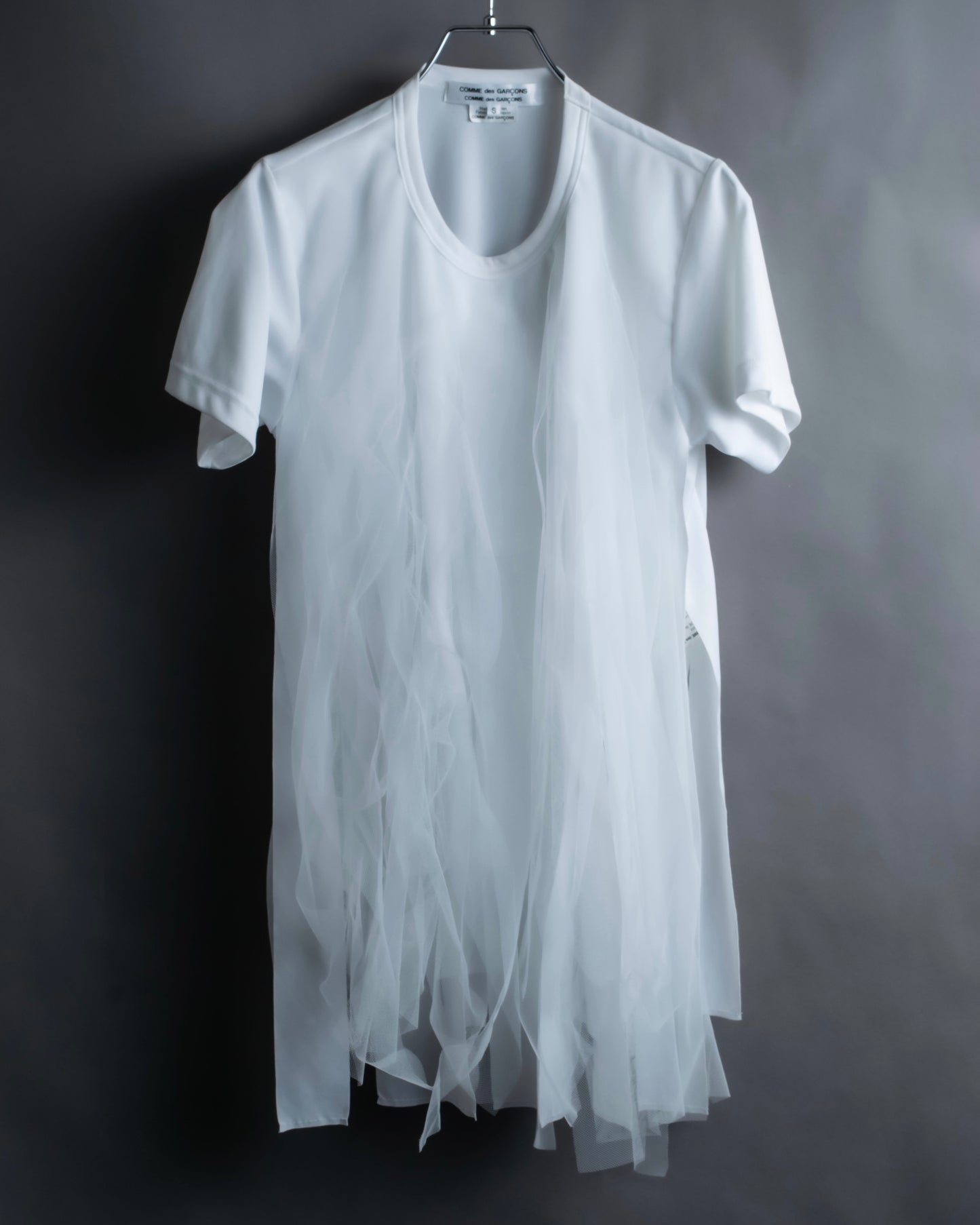 "COMME des GARCONS
COMME des GARCONS" Tulle docking strip processing T shirt