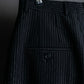 "CELINE" Shiny striped wide tapered slacks