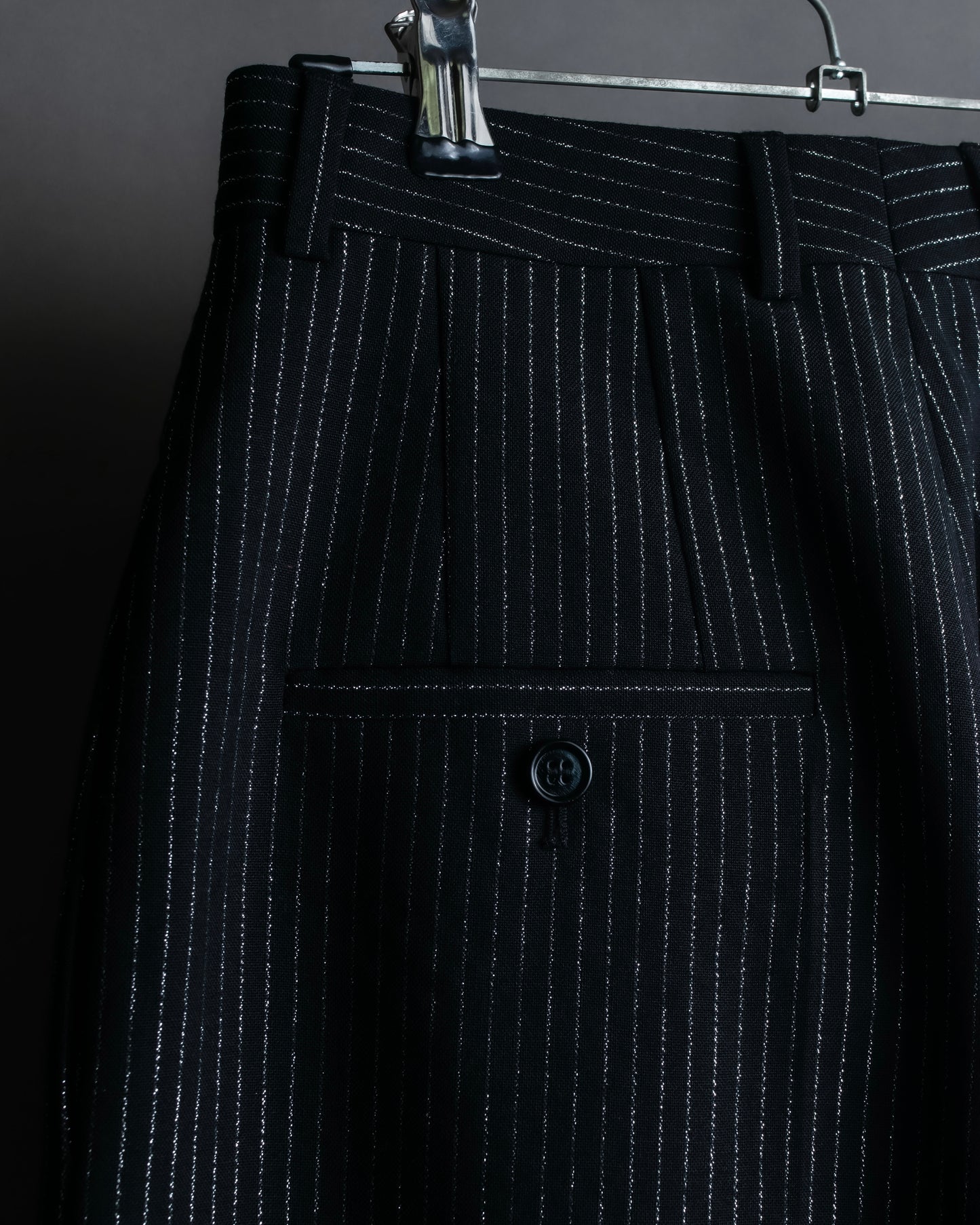 "CELINE" Shiny striped wide tapered slacks