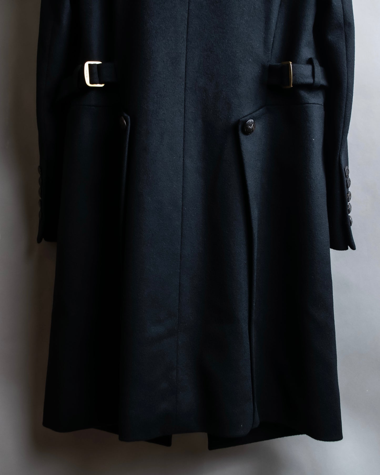 "GUCCI" Asymmetrical front detail high neck coat