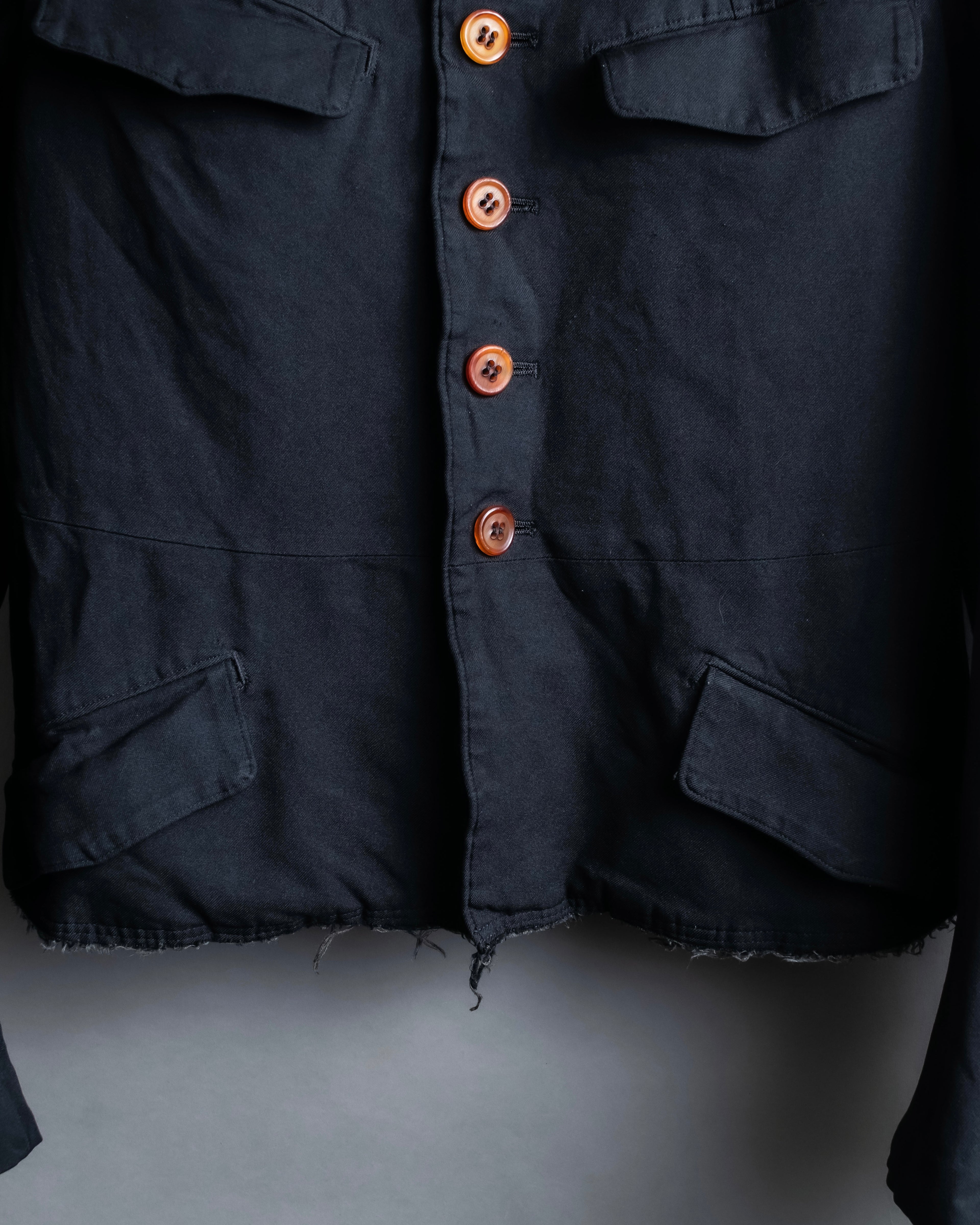 "COMME des GARCONS
COMME des GARCONS" 6 button detail raw edge jacket
