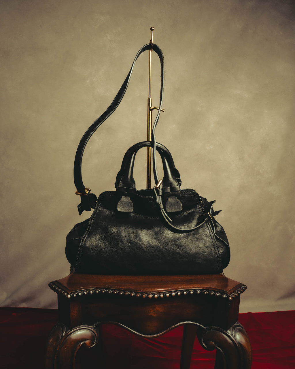 "Chloé" 00's Textured leather satchel bag